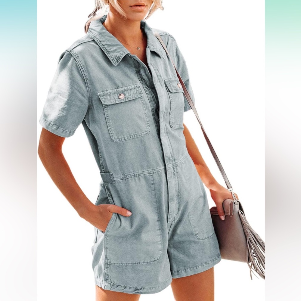 Small Denim Zip-Up Romper